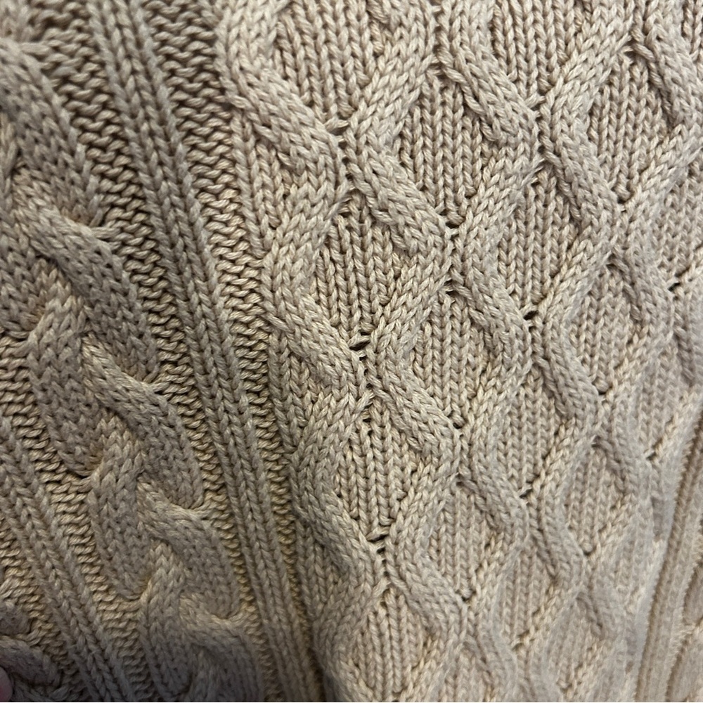 ST. JOHN’S BAY Cream Cable Knit Fisherman’s Sweater M - Picture 5 of 6